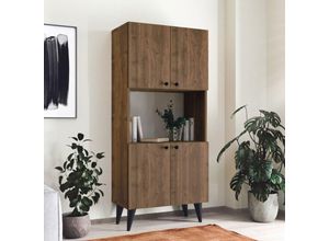 4059438848803 - [encasa] - Beistellschrank Nes 135x60x32cm Eiche dunkel Dark Oak