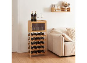 4059438849497 - [encasa] - Weinregal Gjerstad 100x47x28cm Bambus Natur Bambus