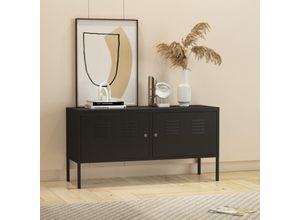 4059438852503 - Sideboard Pyhtää 118x40x60cm Stahl Schwarz [encasa]