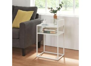 4059438852633 - [encasa] - Beistelltisch Riihimäki Weiß matt Weiß