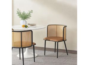 4059438878428 - [encasa] - Esszimmerstuhl Flen 2er Set Braun Schwarz
