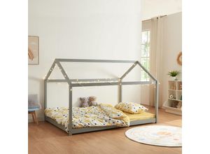 4059438879296 - [encasa] - Kinderbett Cerro 120x200cm Grau Grau