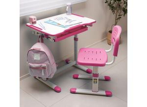 4059438880261 - Kinderschreibtischset Sala 2-tlg Kindertisch mit Stuhl Pink [encasa] - Pink