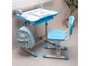 4059438880278 - Kinderschreibtischset Sala 2-tlg Kindertisch mit Stuhl Blau [encasa] - Blau