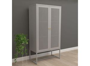 4059438880391 - [encasa] - Büroschrank Sund Metall 150x80x40 cm Grau Grau