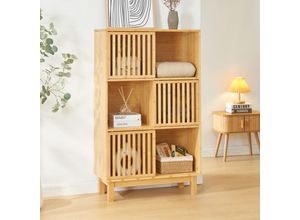 4059438880957 - Bücherregal Ypäjä 126x76x325cm Bambus [encasa]