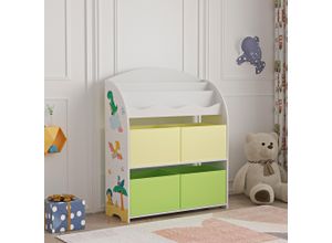 4059438881633 - [encasa] - Kinderregal Orust mit Dinosaurier Motiv Grün