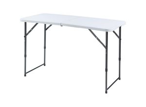 4059438882074 - [encasa] - Höhenverstellbarer Klapptisch Adelfia 120x60cm Weiß