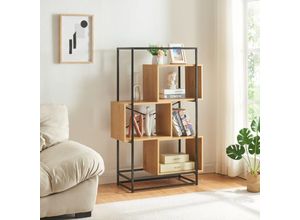 4059438882296 - Bücherregal Rennebu 126x80x33 cm 3 Fächer Schwarz Eiche [encasa] Eiche