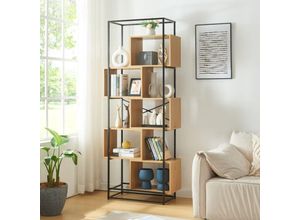 4059438882319 - Bücherregal Rennebu 194x80x33 cm 5 Fächer Schwarz Eiche [encasa]