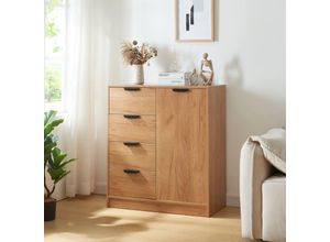 4059438885426 - Kommode Varkaus 90x80x40 cm Eichenoptik [encasa] - Eiche