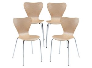4059438885440 - Esszimmerstuhl Essunga 4er Set Holzfarben [encasa] - Braun