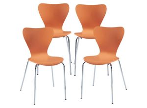 4059438885488 - Esszimmerstuhl Essunga 4er Set Orange [encasa] - Orange