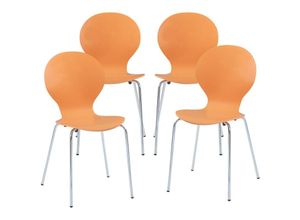 4059438885532 - Esszimmerstuhl Etne 4er Set Orange [encasa] - Orange