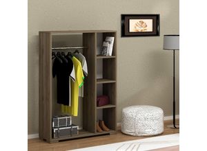 4059438885563 - Kleiderschrank Nesbyen Walnussoptik [encasa] Walnuss