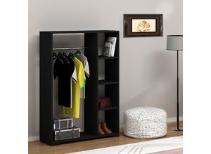 4059438885570 - Kleiderschrank Nesbyen Schwarz [encasa] Schwarz