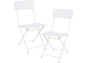 4059438888625 - Klappstuhl Sande 2er Set Stahl Weiß [encasa] Weiß