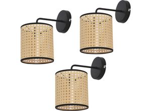 4059438897184 - Luxpro - Wandleuchte Southend 3er Set Rattan-Optik [ ] - Beige