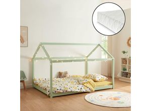 4059438917455 - [encasa] - Kinderbett Cerro mit Matratze 120x200cm Mintgrün Mint