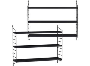 4059438932212 - [encasa] - Modulares Wandregal Strängnäs 2er Set Schwarz