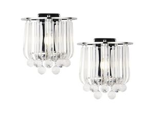 4059438933561 - Luxpro - Wandleuchte Alnwick 2er Set E14 Chromfarben [ ] - Silber