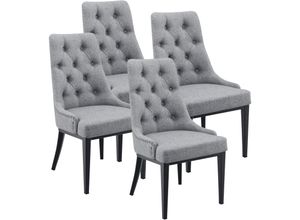 4059438934629 - [encasa] - Esszimmerstuhl Chester 4er Set Hellgrau