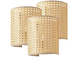 4059438935060 - Wandleuchte Ascot 3er Set Rattanoptik [ Luxpro