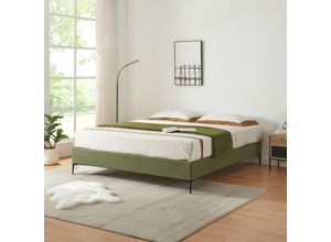 4059438946851 - [encasa] - Doppelbett Lilla Cord 180x200 cm Grün