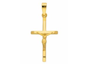 4059468442996 - Ketten-Anhänger ADELIA´S 585 Gold Kreuz Anhänger Korpus Schmuckanhänger Gr Damen Gelbgold 585 goldfarben (gold) Damen Anhänger Goldschmuck für & Herren