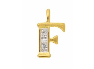 4059468444457 - Buchstaben-Anhänger ADELIA´S 585 Gold Buchstabenanhänger mit Diamant Schmuckanhänger Gr Damen 002 ct VVS = sehr sehr kleine Einschlüsse F Gelbgold 585 goldfarben (gold) Damen Anhänger mit Diamant Goldschmuck für & Herren