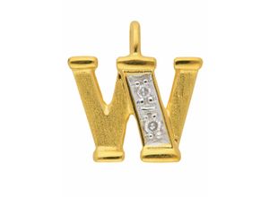 4059468444617 - Buchstaben-Anhänger ADELIA´S 585 Gold Buchstabenanhänger mit Diamant Schmuckanhänger Gr Damen 002 ct VVS = sehr sehr kleine Einschlüsse W Gelbgold 585 goldfarben (gold) Damen Anhänger mit Diamant Goldschmuck für & Herren