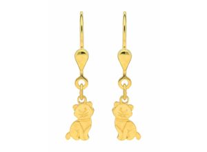 4059468446109 - Paar Ohrhänger ADELIA´S 585 Gold Ohrringe Katze Gr Damen Gelbgold 585 goldfarben (gold) Damen Ohrhänger Goldschmuck für