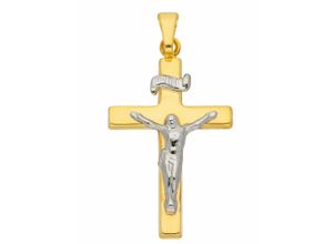 4059468452353 - Ketten-Anhänger ADELIA´S 333 Gold Kreuz Anhänger Korpus Schmuckanhänger Gr Damen Weißgold 333 goldfarben (gold) Damen Anhänger Goldschmuck für & Herren