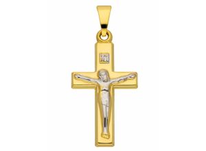 4059468456733 - Ketten-Anhänger ADELIA´S 333 Gold Kreuz Anhänger Korpus Schmuckanhänger Gr Damen Weißgold 333 goldfarben (gold) Damen Anhänger Goldschmuck für & Herren