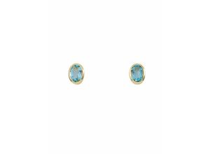 4059468460631 - Paar Ohrhänger ADELIA´S 585 Gold Ohrringe Ohrstecker mit Aquamarin Gr Damen Gelbgold 585 blau Damen Ohrhänger mit Aquamarin Goldschmuck für