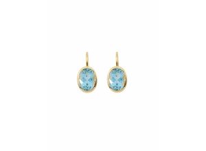 4059468460662 - Paar Ohrhänger ADELIA´S 585 Gold Boutons mit Aquamarin Ohrringe Gr Damen Gelbgold 585 blau Damen Ohrhänger mit Aquamarin Goldschmuck für