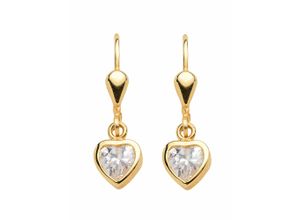 4059468463229 - Paar Ohrhänger ADELIA´S 333 Gold Ohrringe Herz mit Zirkonia Gr Damen Gelbgold 333 goldfarben (gold) Damen Ohrhänger mit Zirkonia Goldschmuck für