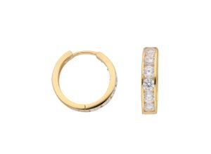 4059468464073 - Paar Ohrhänger ADELIA´S 333 Gold Ohrringe Creolen mit Zirkonia Ø 157 mm Gr Damen Gelbgold 333 goldfarben (gold) Damen Ohrhänger mit Zirkonia Goldschmuck für