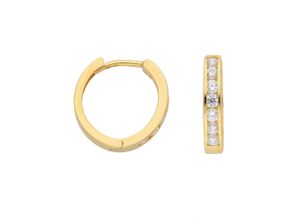 4059468464097 - Paar Ohrhänger ADELIA´S 333 Gold Ohrringe Creolen mit Zirkonia Ø 136 mm Gr Damen Gelbgold 333 goldfarben (gold) Damen Ohrhänger mit Zirkonia Goldschmuck für