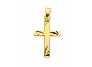 4059468466091 - Ketten-Anhänger ADELIA´S 585 Gold Kreuz Anhänger Schmuckanhänger Gr Damen Gelbgold 585 goldfarben (gold) Damen Anhänger Goldschmuck für & Herren