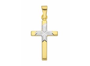 4059468466398 - Ketten-Anhänger ADELIA´S 333 Gold Kreuz Anhänger Schmuckanhänger Gr Damen Weißgold 333 goldfarben (gold) Damen Anhänger Goldschmuck für & Herren