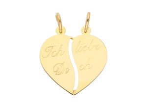 4059468468804 - Ketten-Anhänger ADELIA´S 333 Gold Anhänger Partneranhänger Schmuckanhänger Gr Damen Gelbgold 333 goldfarben (gold) Damen Anhänger Goldschmuck für