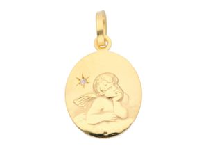 4059468476281 - Ketten-Anhänger ADELIA´S 333 Gold Anhänger Amor mit Diamant Schmuckanhänger Gr Damen 0005 ct VVS = sehr sehr kleine Einschlüsse Gelbgold 333 goldfarben (gold) Damen Anhänger mit Diamant Goldschmuck für