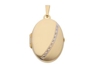 4059468478162 - Ketten-Anhänger ADELIA´S 585 Gold Medaillon Anhänger Schmuckanhänger Gr Damen Gelbgold 585 goldfarben (gold) Damen Anhänger Goldschmuck für