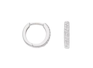 4059468481834 - Paar Ohrhänger ADELIA´S 333 Weißgold Ohrringe Creolen mit Zirkonia Ø 131 mm Gr Damen Weißgold 333 silberfarben (silber) Damen Ohrhänger mit Zirkonia Goldschmuck für