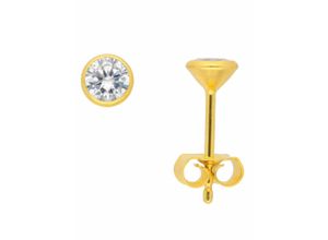4059468484958 - Paar Ohrhänger ADELIA´S 333 Weißgold Ohrringe Ohrstecker mit Zirkonia Ø 45 mm Gr Damen Weißgold 333 silberfarben (silber) Damen Ohrhänger mit Zirkonia Goldschmuck für