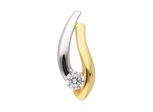 4059468487805 - Ketten-Anhänger ADELIA´S 333 Gold Anhänger mit Zirkonia Schmuckanhänger Gr Damen mit Zirkonia Weißgold 333 goldfarben (gold) Damen Anhänger mit Zirkonia Goldschmuck für