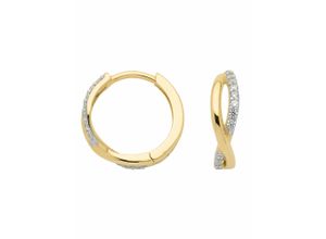 4059468488932 - Paar Ohrhänger ADELIA´S 333 Gold Ohrringe Creolen mit Zirkonia Gr Damen Gelbgold 333 goldfarben (gold) Damen Ohrhänger mit Zirkonia Goldschmuck für