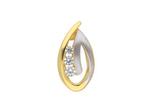 4059468489144 - Ketten-Anhänger ADELIA´S 333 Gold Anhänger mit Zirkonia Schmuckanhänger Gr Damen mit Zirkonia Weißgold 333 goldfarben (gold) Damen Anhänger mit Zirkonia Goldschmuck für