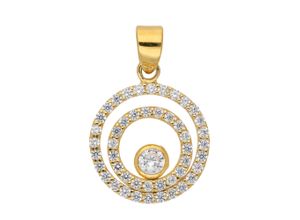 4059468489175 - Ketten-Anhänger ADELIA´S 333 Gold Anhänger mit Zirkonia Schmuckanhänger Gr Damen mit Zirkonia Gelbgold 333 goldfarben (gold) Damen Anhänger mit Zirkonia Goldschmuck für